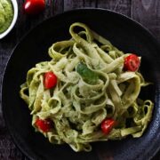 Avocado pesto fettuccine